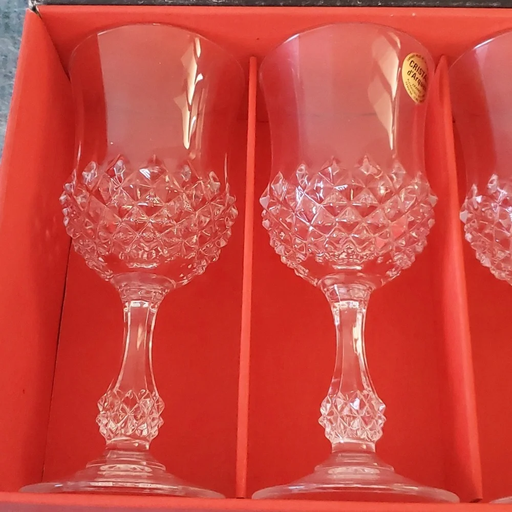 6 Cristal D'Arques Crystal Wine Glasses 18cl Size